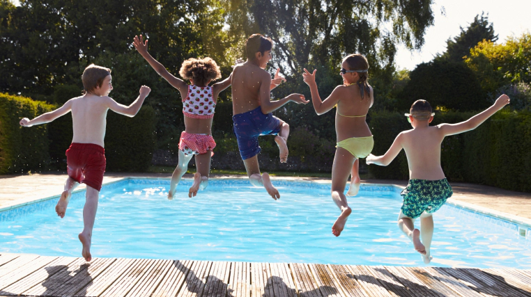 five children jumping on a pool roanoke va